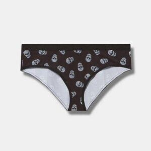 Torrid - Cotton Mid-Rise Hipster Panty in Crystal Disco Skulls Rich Blac…​​​​​